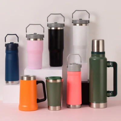 Gobelet personnalisé pour enfants, vente en gros, Thermo Sippy en acier inoxydable, tasses à café et à thé sous vide de 40oz avec couvercles et pailles